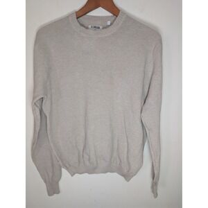 Linksoul Mens LS367 Cotton Cashmere Crewneck Sweater Oatmeal Beige Size M